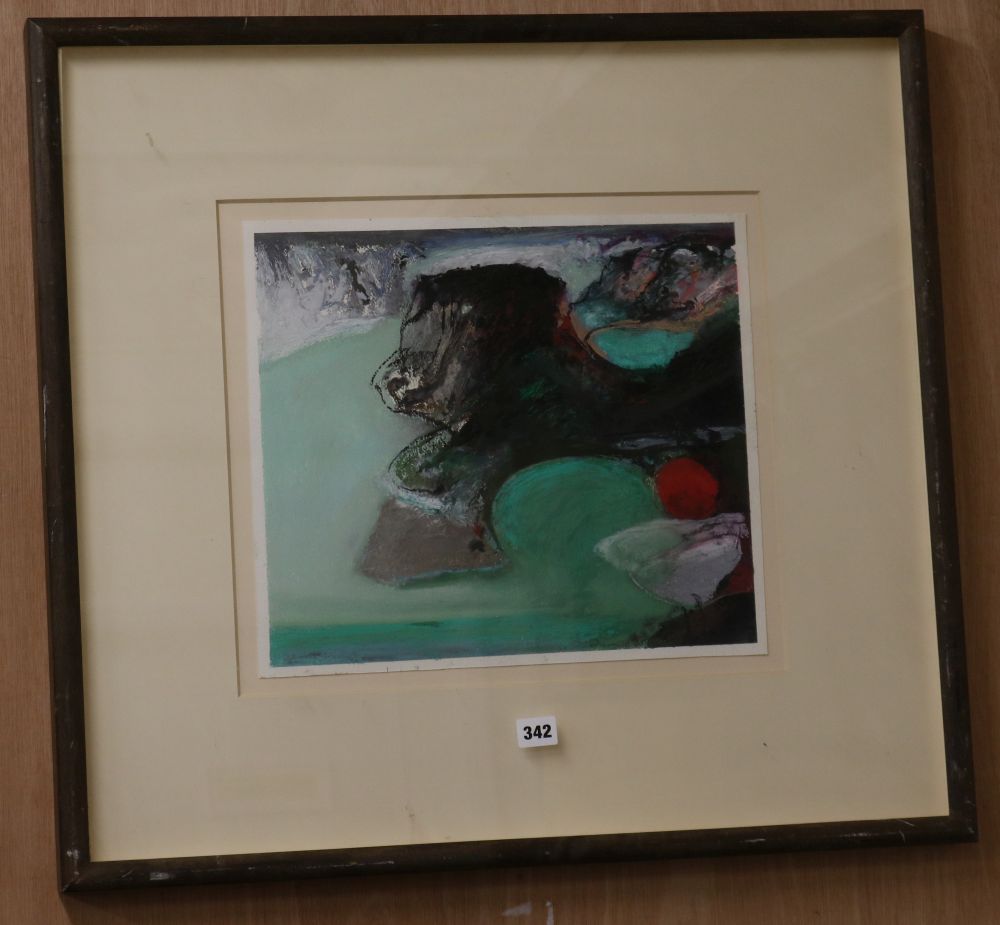 Kenneth Draper R.A. (1944-), pastel on paper, 'Lagoon', signed with Exhibition label verso, 34 x 40cm. Condition - fair to good